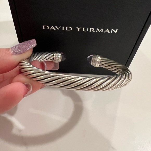 💠David Yurman Cable Classics Bracelet Silver / 14k Gold with Amethyst, 7mm NWOT - Picture 7 of 8